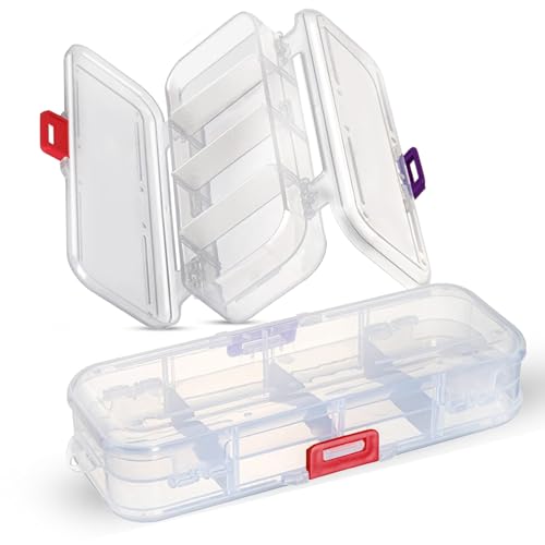 Storite Clear Pencil case Box for Kids,Double Deck Plastic Large Capacity Pen Case Organizer, Transparent Pencil Box, Hard Plastic Crayon Pen Box, Sketch Pencil Organizer Box for Boys & Girls