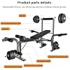 5 in 1 Weight Bench for Arm Leg Back Abs Pectoral Muscle, Backrest Angle Adjustable, Bench Press Set with Barbell Rack Max Weight Bearing 600Lbs