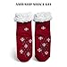 Gealaek Women Slipper Socks Winter Thick Fuzzy Warm Cozy Soft Fleece Lined Socks Non Slip with Grippers (Bear)