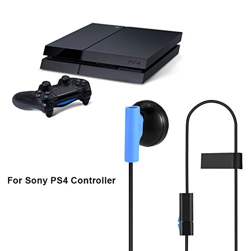 Gaming headphone, Mono Chat Earbud with Mic, 3.5mm Plug & Clip for 4, Black - Image 2