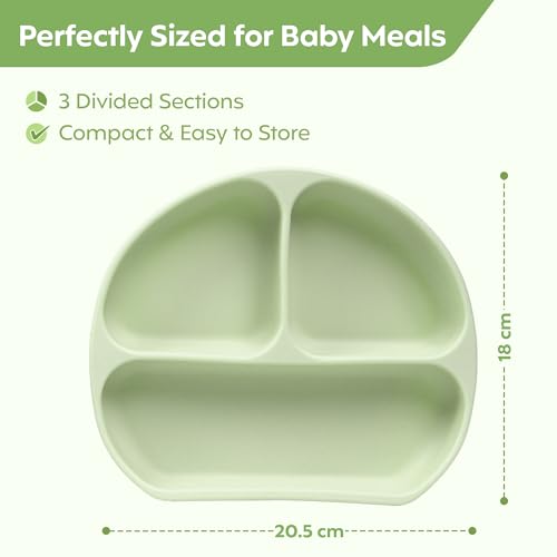 Image of a baby cherry - Suction Plates for Baby & Toddler | Silicone Plates for Babies | BPA Free | Divided Plate for Kids Self Feeding 6~24 Months