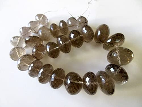 Rondelles en quartz fumé naturel facetté LKBEADS 33-20mm pour création bijoux unique