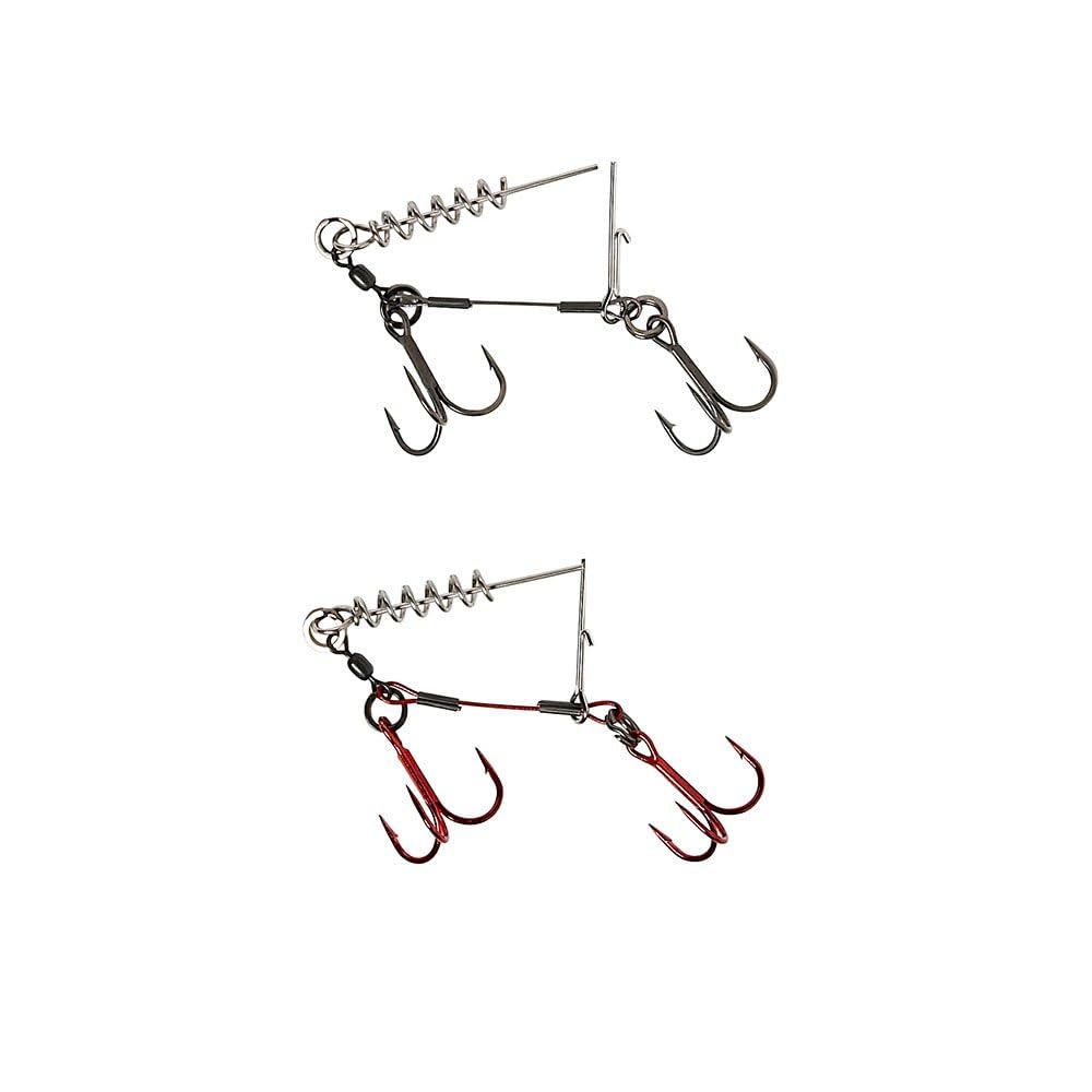 Savage Gear NEW CARBON49 CORKSCREW STINGER 2 HOOK - PIKE PREDATOR FISHING (#3/0-39kg - 2pcs)