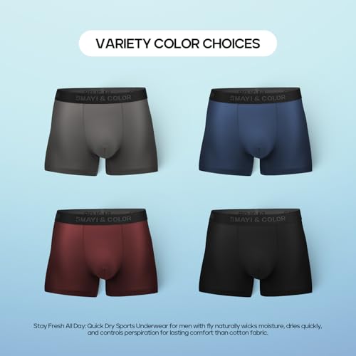 Image of 5Mayi Mens Underwear Boxer Briefs Short Leg Athletic Trunks Underwear for Men Pack No Fly