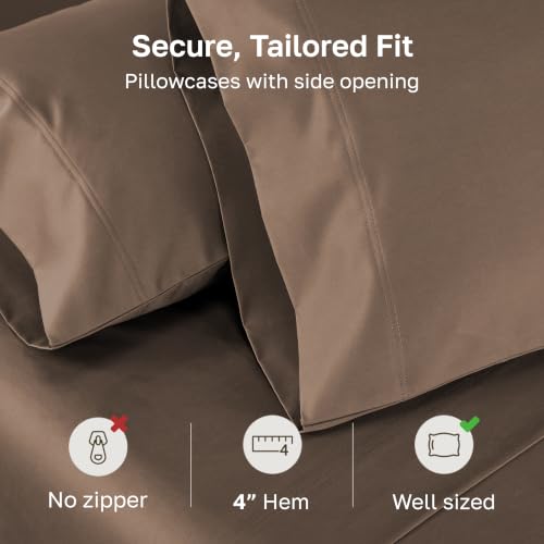 Image of California Design Den 800 Thread Count 2-Pack King Pillow Cases, Mocha