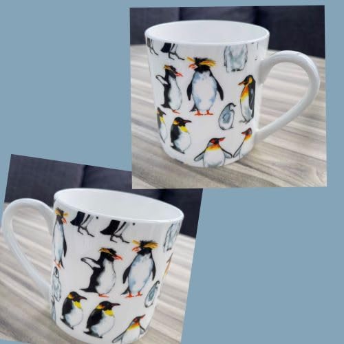 Dreamair 1 Pint Fine Bone China Mug (Penguins), Medium
