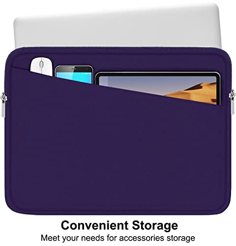 Image of 15.6 inch Laptop Sleeve, Durable Carrying Bag Protective Case Briefcase Handbag with Front Pocket, Slim Computer Cover for 15-16 Inch HP, Dell, Lenovo, Asus, Notebook, Purple