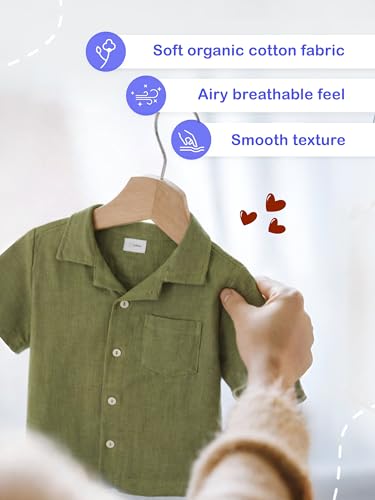 Image of Kidbea Organic Cotton Shirt & Pant Co-ord Set for Kids | Elegant & Comfortable Summer Wear | Stylish Half Sleeve Shirt with Bow & Comfy Shorts