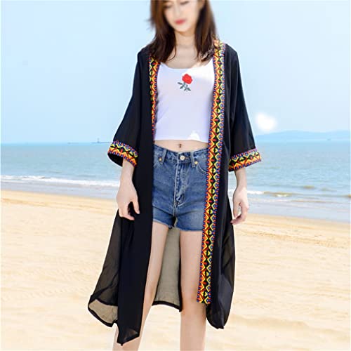 Robe de plage en mousseline broidée lâche mi-longue pour vos vacances de rêve