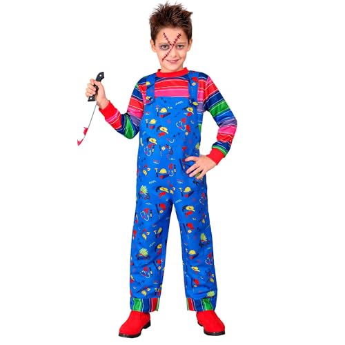 W WIDMANN MILANO Party Fashion - Disfraz infantil muñeca terrorífica, peto y jersey, disfraz para Halloween, carnaval