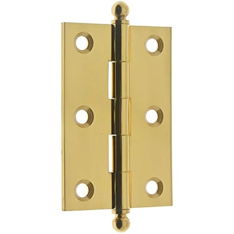 IDH by St. Simons 83020-003 Professional Grade Quality Solid 3" x 2" Cabinet Hinges (Pair), Polished Brass, 3 x 2-Inch Cover
