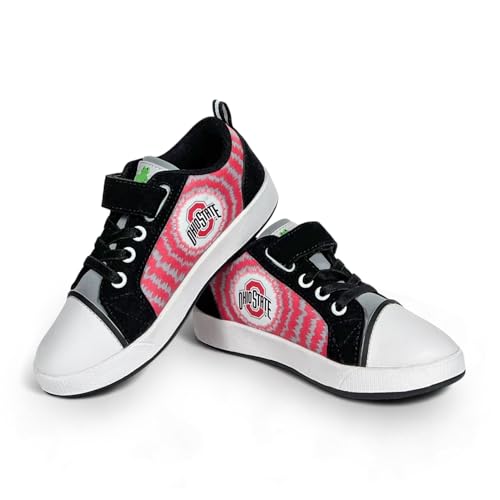 Bobbi-Toads Ohio State University Kids Lighted Sneaker OSU Child Shoes Tennis Shoes Buckeye with Mascot Brutus Plushie