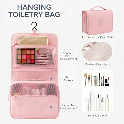 Image of MURISE 8-Piece Packing Cubes, Clothes Bags, Suitcase Organiser for Holidays and Travel, Packing Cube Set, Travel Cube, Organiser System for Suitcases - Pink
