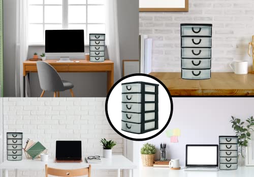 Massca 5 Drawer Storage Drawers and Personal Organizer, Heavy-Duty Plastic Containers for Storing Arts, Crafts, Sewing Accessories, Stationary, and T-Shirt Vinyl - Image 5