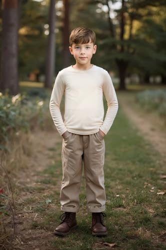 Image of Cadidi Dinos Boys Girls Long Sleeve Shirts Cotton Casual Crewneck Printed Kids T-Shirts