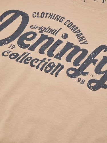 DENIMFY Tshirt Herren Baumwolle Regular Fit DFNuri 4er Pack Set Rundhals Kurzarm Sommer Tee Shirt Logoprint, Größe:S, Farben:Farbmix 5 – Ansicht 6