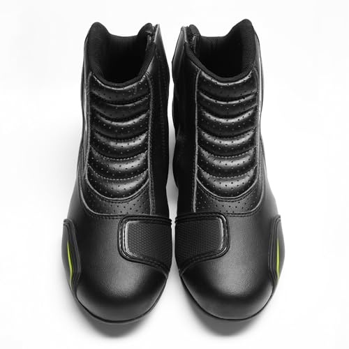Image of TVS Racing Ankle Length Slip-On Riding Boots for Men:Waterproof Riding Shoes with Reflective Panel