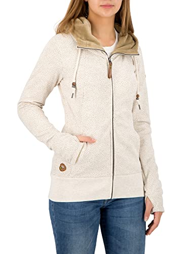 Ragwear Damen Liberty Organic II Kapuzenjacke, Frauen Zip Hoodie,Kapuzenpullover,Sweatjacke,warm,kuschlig,Winterpullover,Regular Fit,Beige,S
