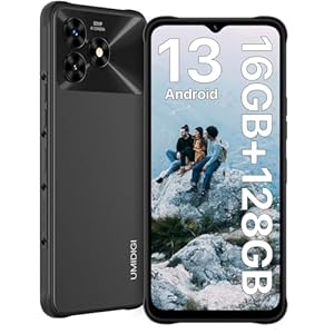 UMIDIGI Unlocked Cell Phone, G5 Mecha Rugged Smartphone, (8+8)+128GB/TF 1TB Expand 6000mAh, IP68/IP69K Waterproof Phone, Android 13, 6.6″ Full Screen, 4G Dual SIM Outdoor Rugged Smartphone, Black