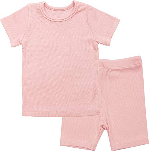 AVAUMA Newborn Baby Little Boys Snug-Fit Pajamas Summer Short Sets Pjs Kids Clothes (JM/Pink)
