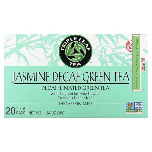 Triple Leaf Tea Jasmine Green Tea Decaffeinated Tea Bags ,�p�b�Nof 3