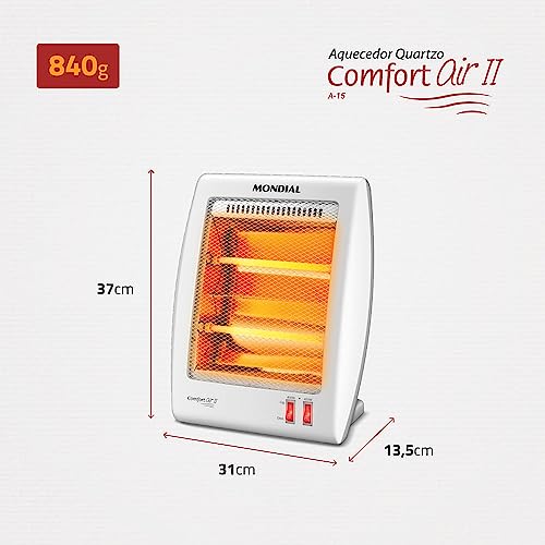 Aquecedor Quartzo Comfort Air II, Mondial, Branco/Cinza, 900W, 110V - A-15