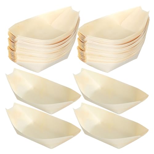 Bandeja japonesa de sushi de madera 5 pulgadas 250 pzas miniatura 1