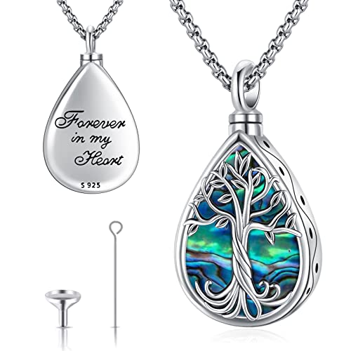 Eusense Cremation Jewelry for Ashes Urn Necklace to Put Ashes In 925 Sterling Silver Memorial Pendant Tree of Life Infinity Urn Necklaces for Ashes Necklace for Women Men