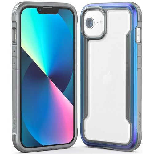 RAPTIC Case for iPhone 16e/13/14, Durable Anodized Shockproof Frame Aramid Slim 16E/13/14 Case, 6.1 inch, Iridescent