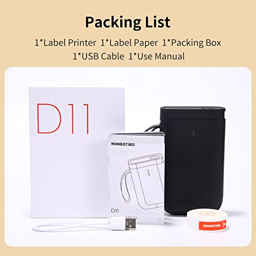 Ptjoo Smart Label Maker With Tape, D11 Thermal Label Printer Wireless Bluetooth Sticker Printer Inkless Label Makers Machine With Rich Templates Symbols Fonts For Home Office Organization (Black) #TOP6