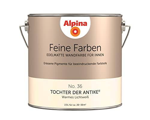 Alpina Feine Farben – No. 36 Tochter der Antike® – edelmatte Innenfarbe - Wandfarben für einzigartige Farbwirkungen und Raumstimmungen – Warmes Lichtweiß – 2,5 Liter