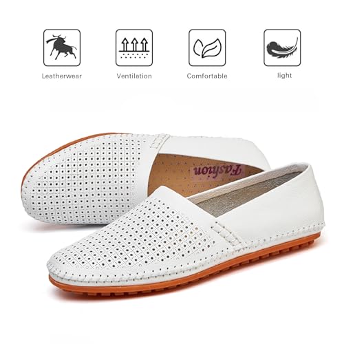 Men's Hollow Out Cow Leather Hand Stitching Penny Loafers Breathable Lightweight Flat Slip On Moccasins Casual Driving Walking Shoes4