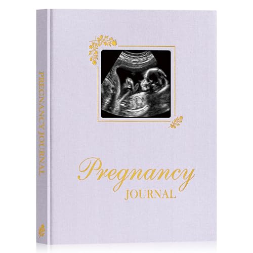 Lanpn Diario de Embarazo Semana a Semana, Libro Embarazada 9 Meses, Agenda Embarazo para Futura Mamá, Album Recuerdos del Parto Fotos Ultrasonido Bebe, Regalo Embarazadas 156 Pages, Inglés, Morado