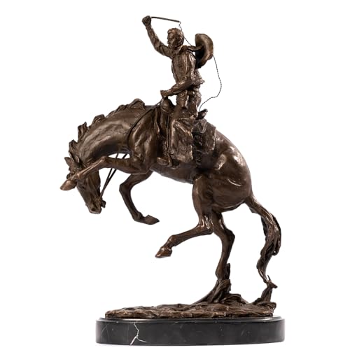 Bronco Buster sculpture with oval base