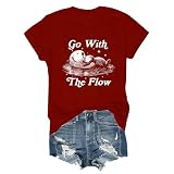 Otter Go with The Flow Shirt Otter Lover Funny Humor T-Shirt Claret