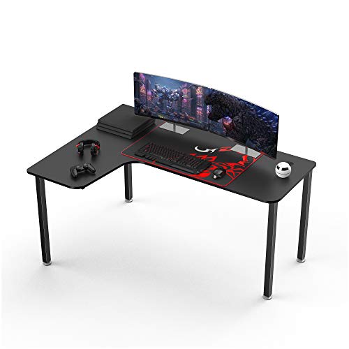 It's_Organized 60 inch L Shaped Gaming Desk,Home Office Corner Computer Desk,Modern PC Laptop Computer Table Workstation with Mouse Pad,Left Side,Black Kentucky 