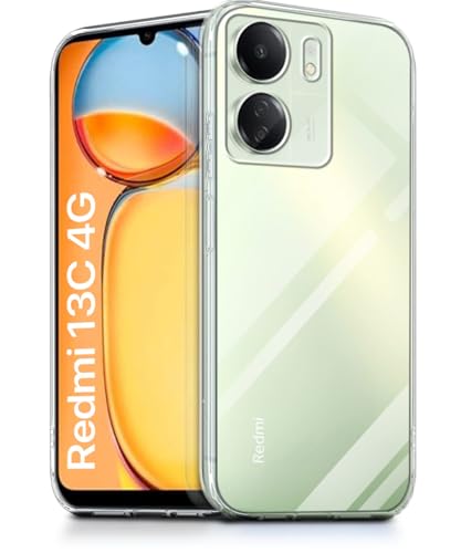 Image of WOW IMAGINE Crystal Clear Transparent Back Case Cover for Redmi 13C 4G | Poco C65 | Full Device & Camera Protection Shockproof TPU Silicone Back Cover Case - Transparent