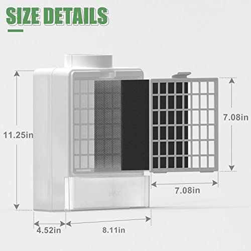 Cyndi's Store 3 In 1 Indoor Dryer Vent Kit - Dryer Vent Screen Filter Bucket Box For Electric Dryer Inside Use, With 4In By 5Ft Silver Hose Duct & 4 Pieces Filters #TOP6