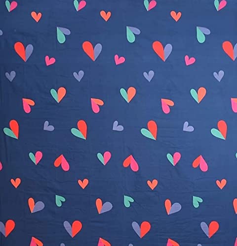 Image of Precsie Fabrics Elastic Fitted Glace Cotton Single Bed (72x48x Upto 6 Inches) Bedsheet for with 1 Pillow Covers-200TC (Heart Single)