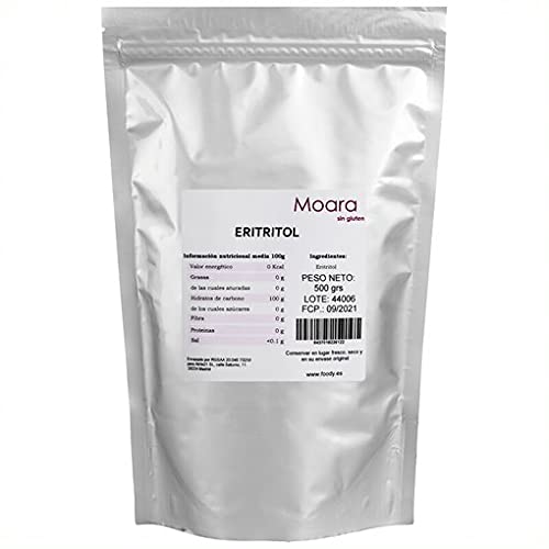 Eritritol 500g | Edulcorante Natural Sin Aporte de Calorías |Perfecto para Dietas Keto, Paleo | Vegano, Sin Gluten, Sin Lactosa. Envase Doypack zip