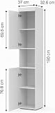 Vicco Bathroom cabinet Luna, White, 37 x 190 cm - 3