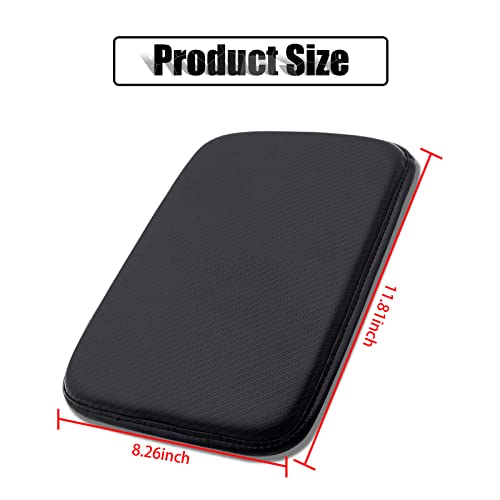 Yonwait Leather Center Console Cushion Pad, 11.4"X7.4" Waterproof Armrest Seat Box Cover Fit For Most Cars, Vehicles, Suvs, Comfort, Car Interior Protection Accessories (Carbon Fiber Black) #TOP1