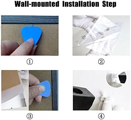 Miniatura 4 de Marco de collage de fotos de madera maciza negra de 16 x 9 pulgadas, tapete blanco para tres fotos de 4 x 6 pulgadas, decoración horizontal para