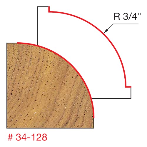 Freud 34-128: 3/4" Radius Rounding Over Bit (Quadra-Cut) #TOP1