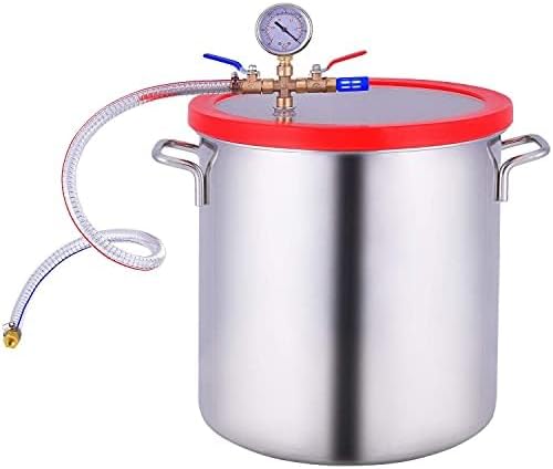 小型真空チャンバーキット 真空チャンバー ステンレス鋼 樹脂鋳造用のアクリル クリスタル蓋付き脱気チャンバー エッセンシャル オイル