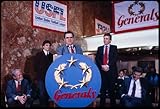 History Galore 12"x18" Poster, With New Jersey Generals quarterback Doug Flutie second from left at a 1985 press conference in Donald Trump Tower - Gallery Print