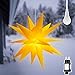 Produktbild SALCAR 60cm Weihnachtsstern Beleuchtet Außen, 3D Leuchtstern Fenster Innen zum Aufhängen, LED Stern Weihnachtsdekoration Outdoor, Gelb