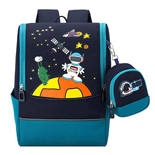 Image of Party Propz Space Theme School Bags for Kids - Backpack for Boys with Small Space Pouch | Astronaut Bag for Kids | School Bags for Boys Kids | Small Bag for Kids Boys | Shoulder Bag for Kids | Kids Book Bag