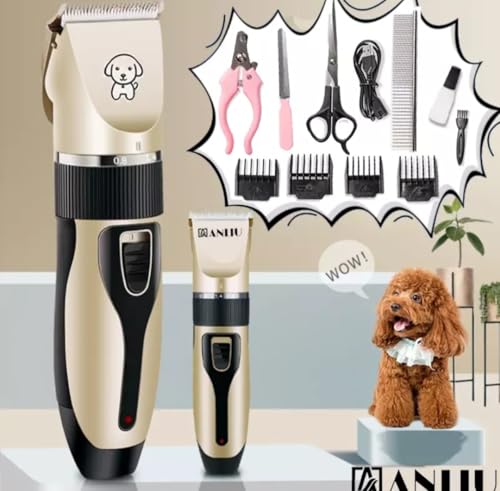 Máquina De Tosa Pets Cachorro Gato Tosador Profissional Recarregável Lâminas Precisas e Altura Ajust