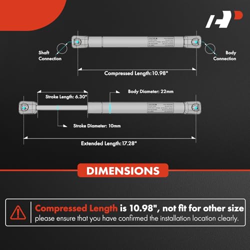 A-Premium Hood Lift Supports Shock Struts for Toyota Land Cruiser Landcruiser 100 Series 1998-2007 LX470